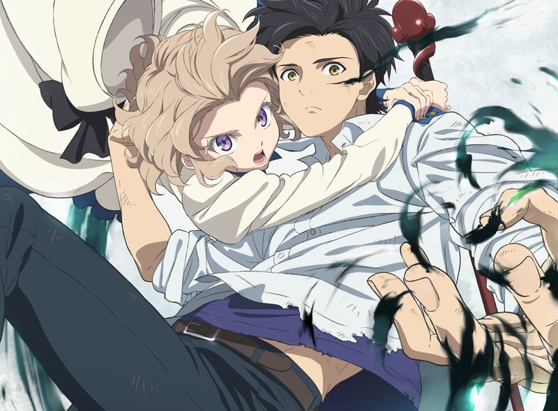 Two Characters in Action — White