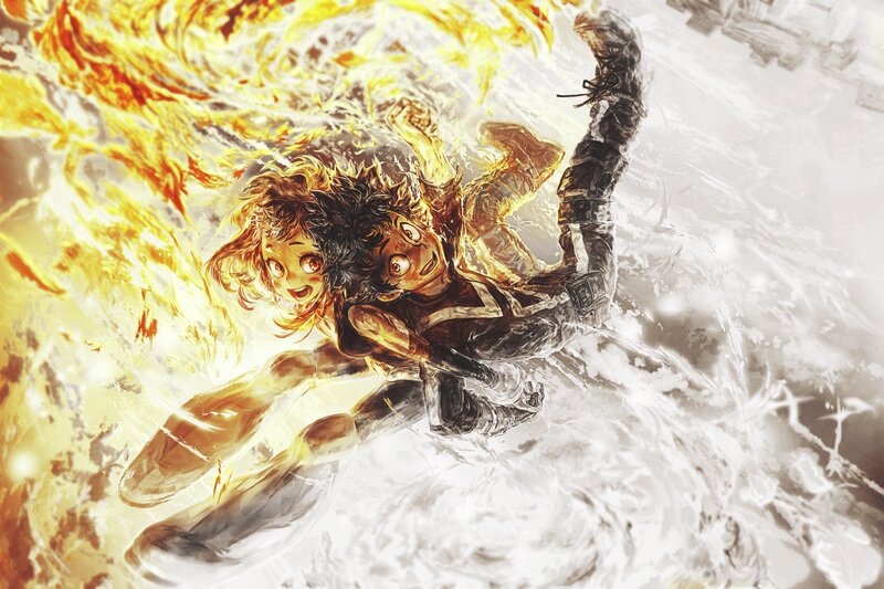 Two Characters in Action — Yellow