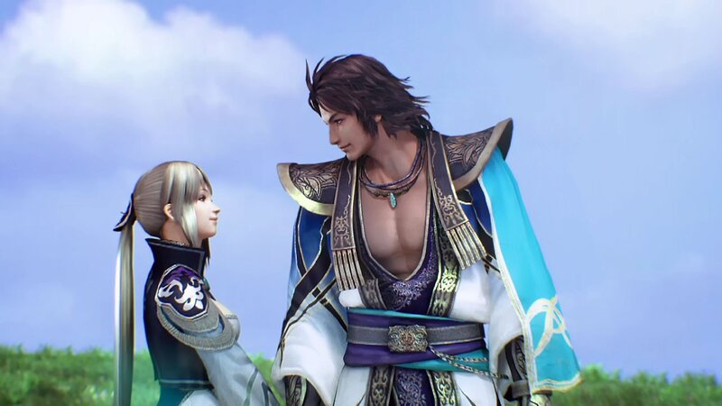 Two Characters in Armor — Blue, Calm, Afternoon