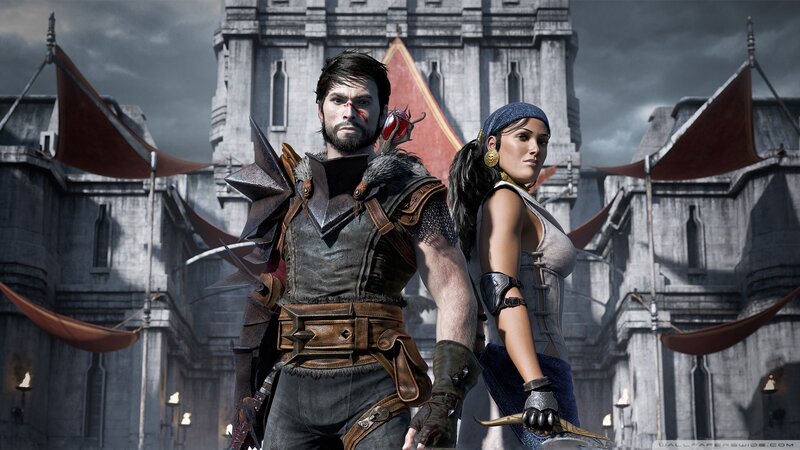 Two Characters in Armor — Gray