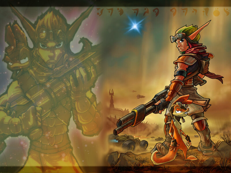 Two Characters in Armor — Orange