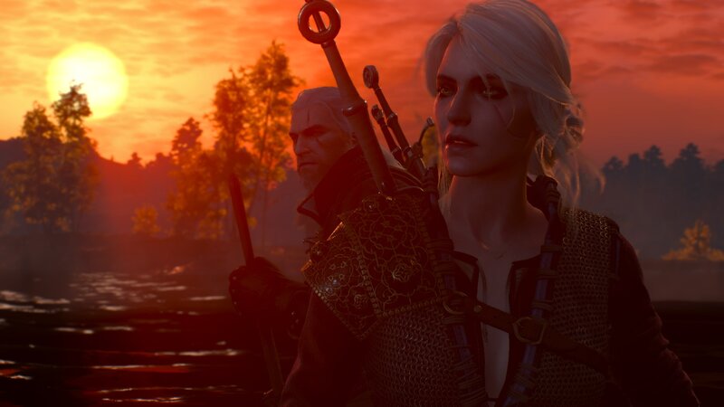 Two Characters in Armor — Red, Dramatic, Sunset, 3d Render