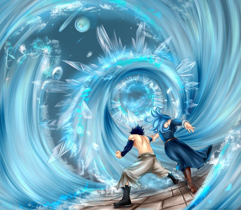 Two Characters in Battle — Blue, Dramatic, Anime