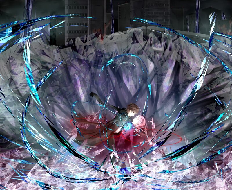 Two Characters in Battle — Blue, Dramatic, Night, Digital Art