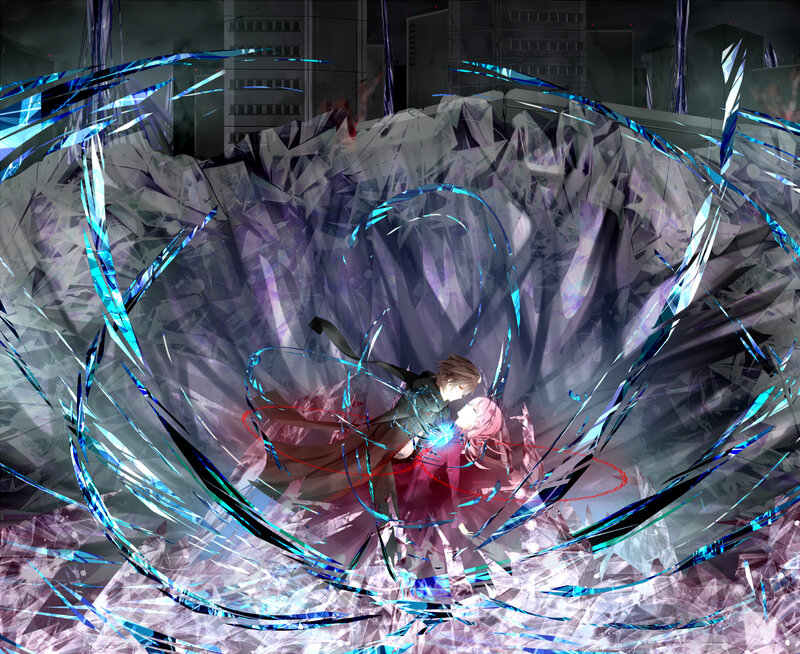 Two Characters in Battle — Blue, Dramatic, Night