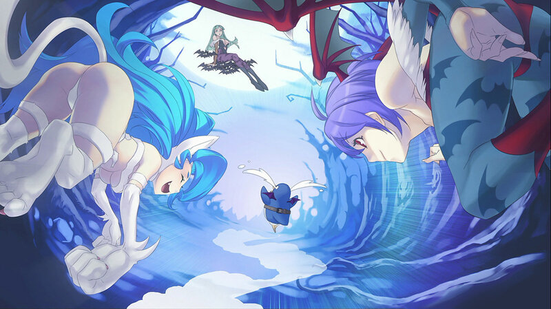 Two Characters in Battle — Blue, Dramatic