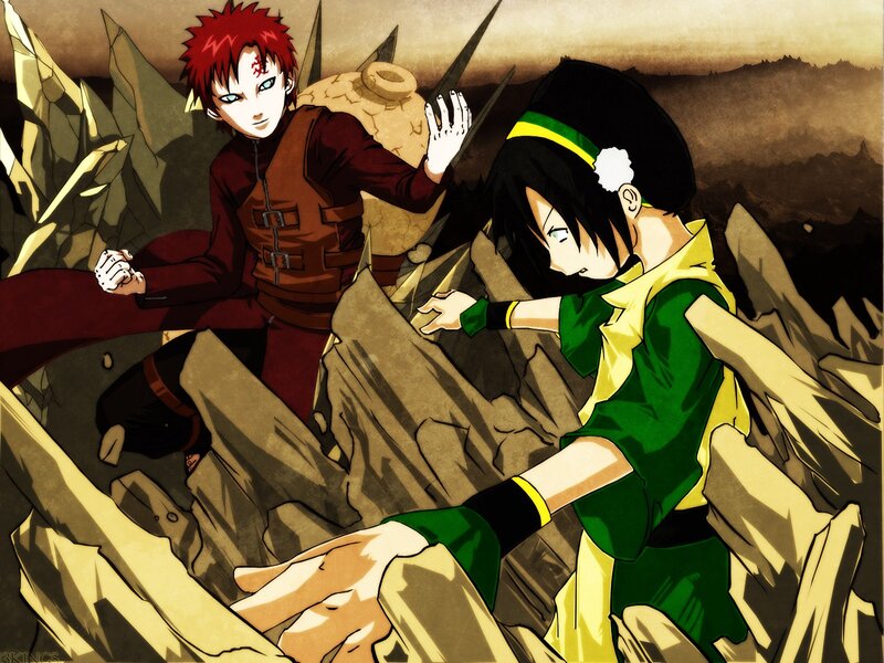 Two Characters in Battle — Brown, Dramatic