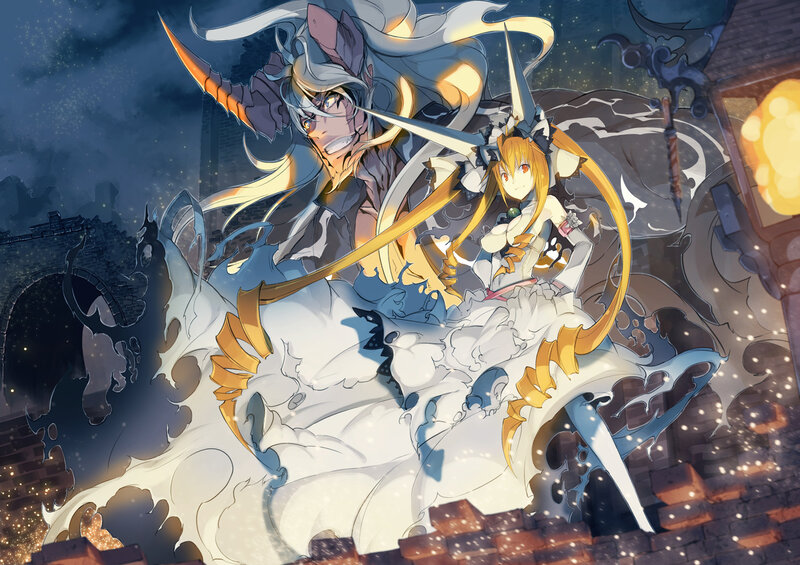 Two Characters in Battle — White