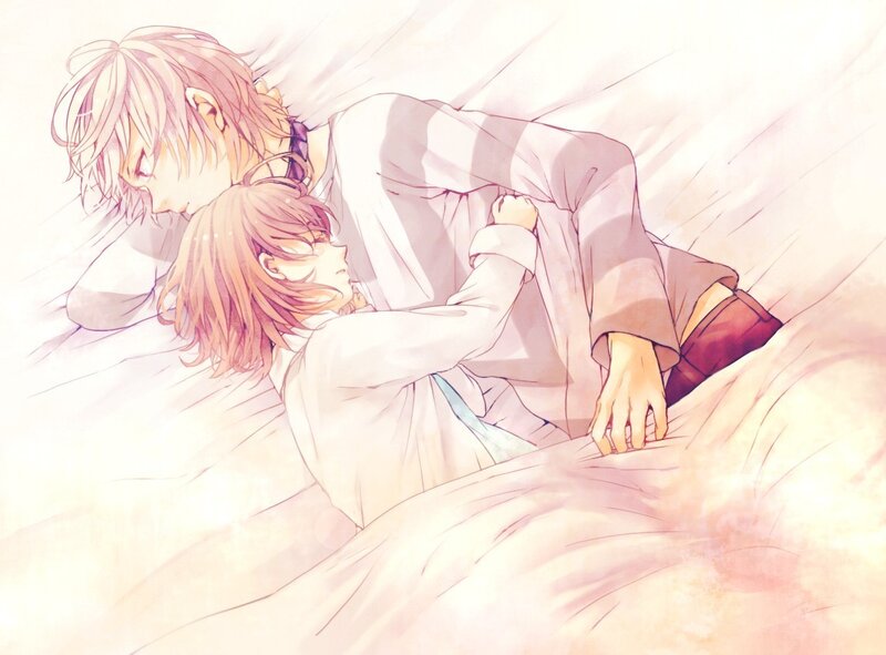 Two characters in bed together