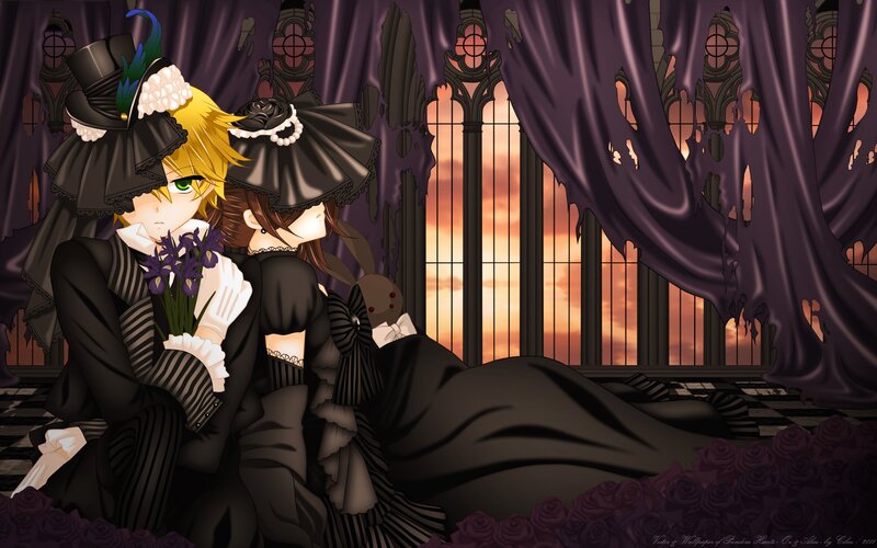 Two Characters in Black Dresses — Dramatic