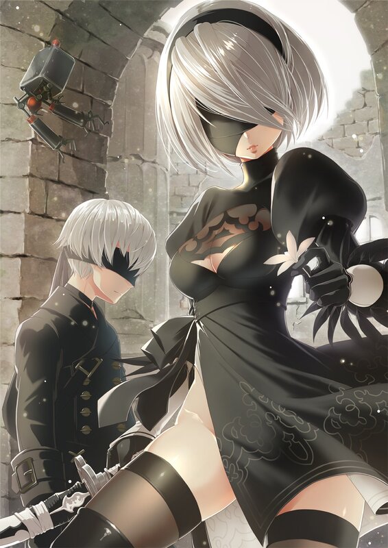 Two Characters in Black Outfits