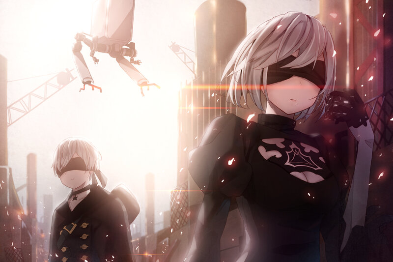 Two Characters in Black Suits — Dramatic