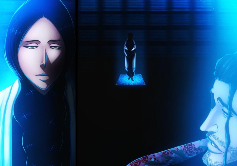 Two Characters in Blue Light