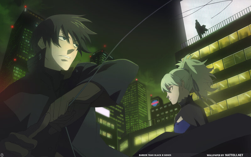 Two Characters in City — Green, Dramatic