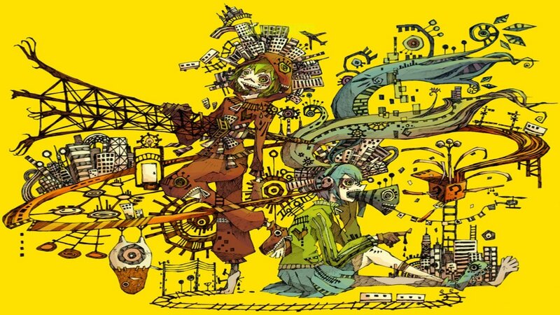 Two Characters in Cityscape
