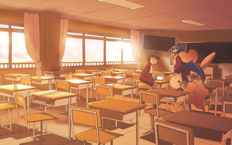Two Characters in Classroom