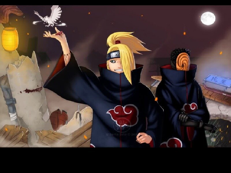 Two Characters in Cloaks — Black
