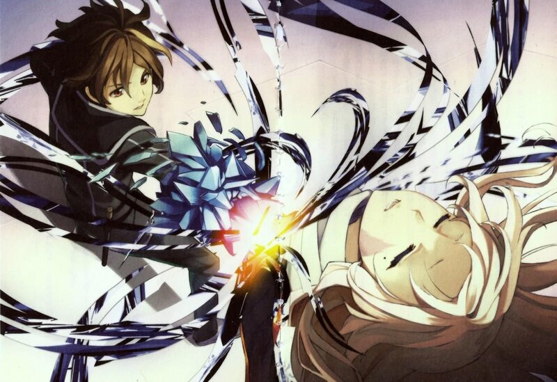 Two Characters in Combat — Blue, Dramatic, Anime, Energy Blast