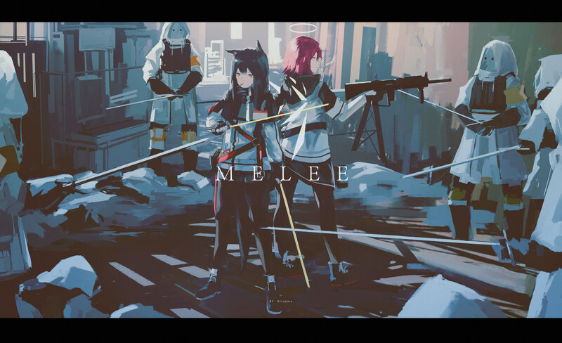 Two Characters in Combat — Blue, Dramatic, Digital Art, Soldiers