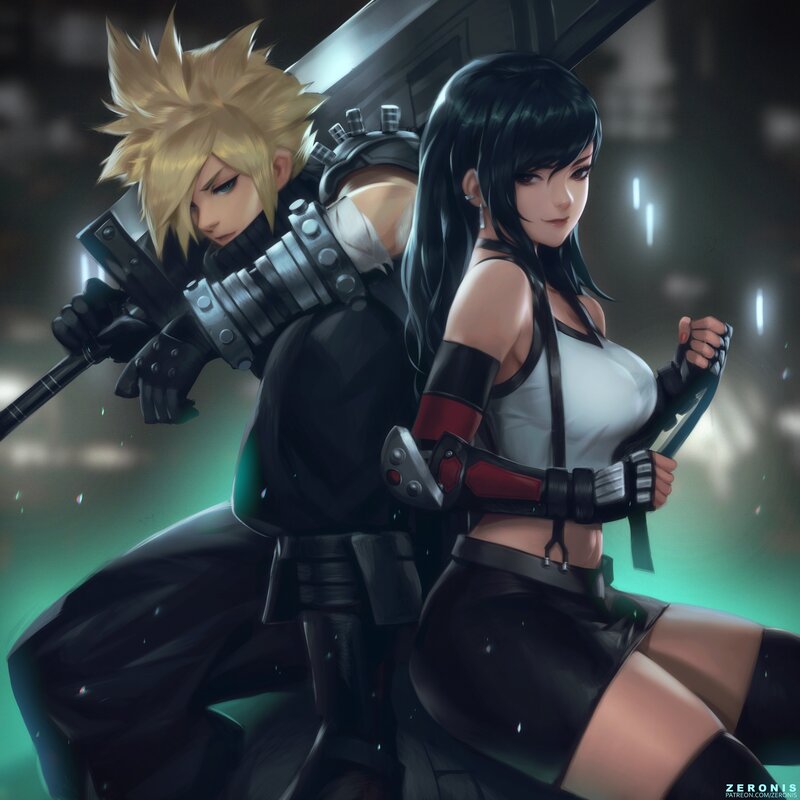 Two Characters in Combat Gear — Black, Dramatic, Night