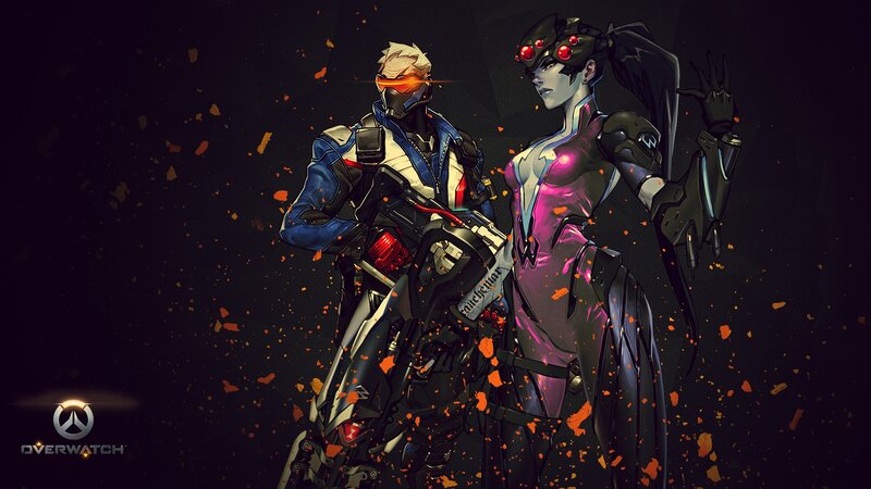 Two Characters in Combat Gear — Black, Dramatic