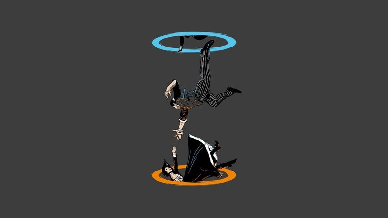 Two Characters in Combat — Gray, Dramatic