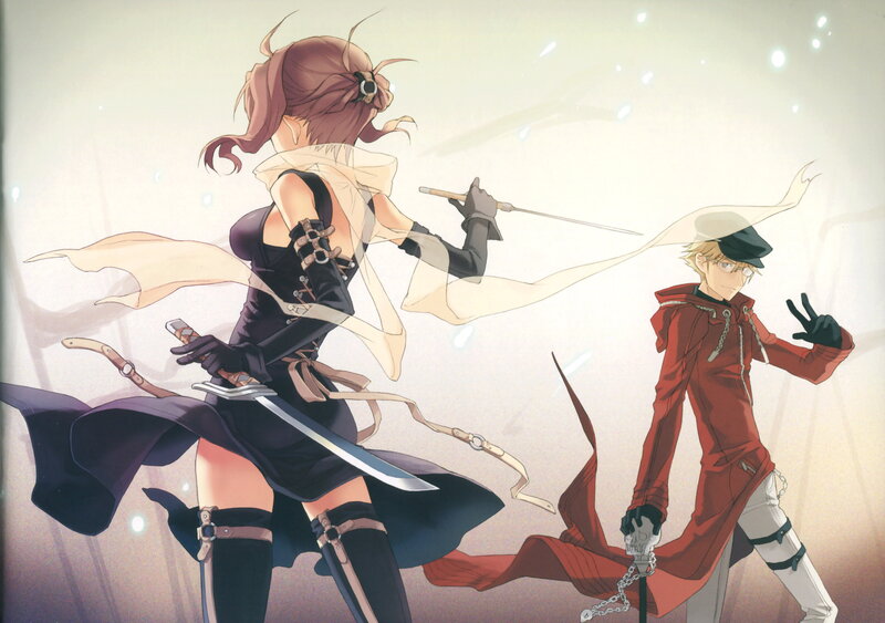 Two Characters in Combat — Red, Dramatic, Anime, Swords