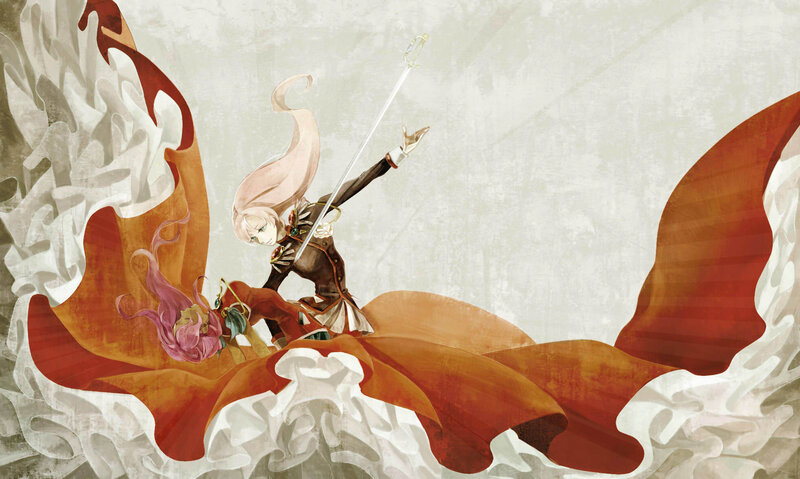 Two Characters in Combat — Red, Dramatic, Digital Art