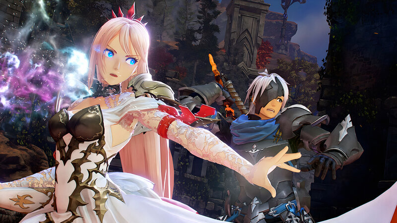 Two Characters in Combat — White, Dramatic, Night