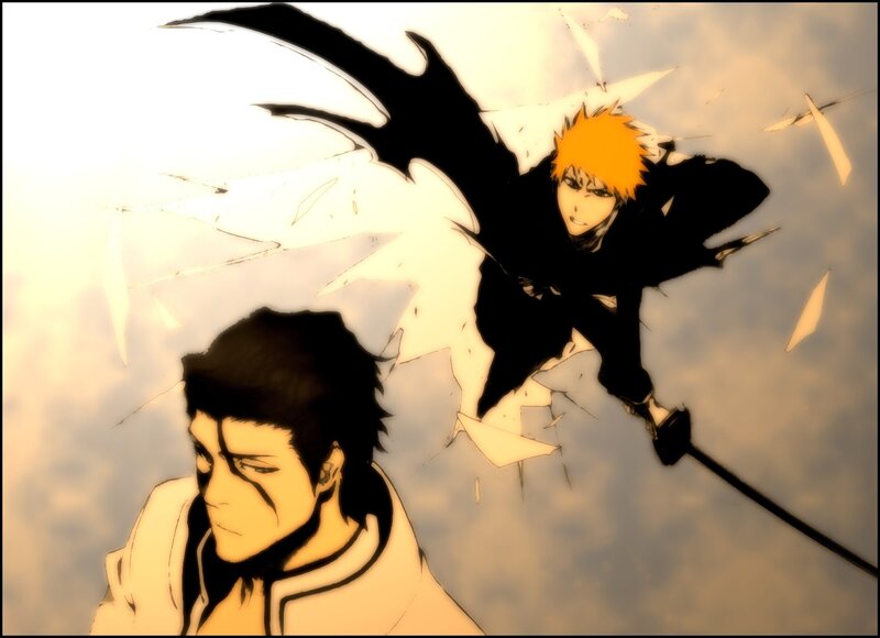 Two Characters in Combat — Yellow, Dramatic, Anime