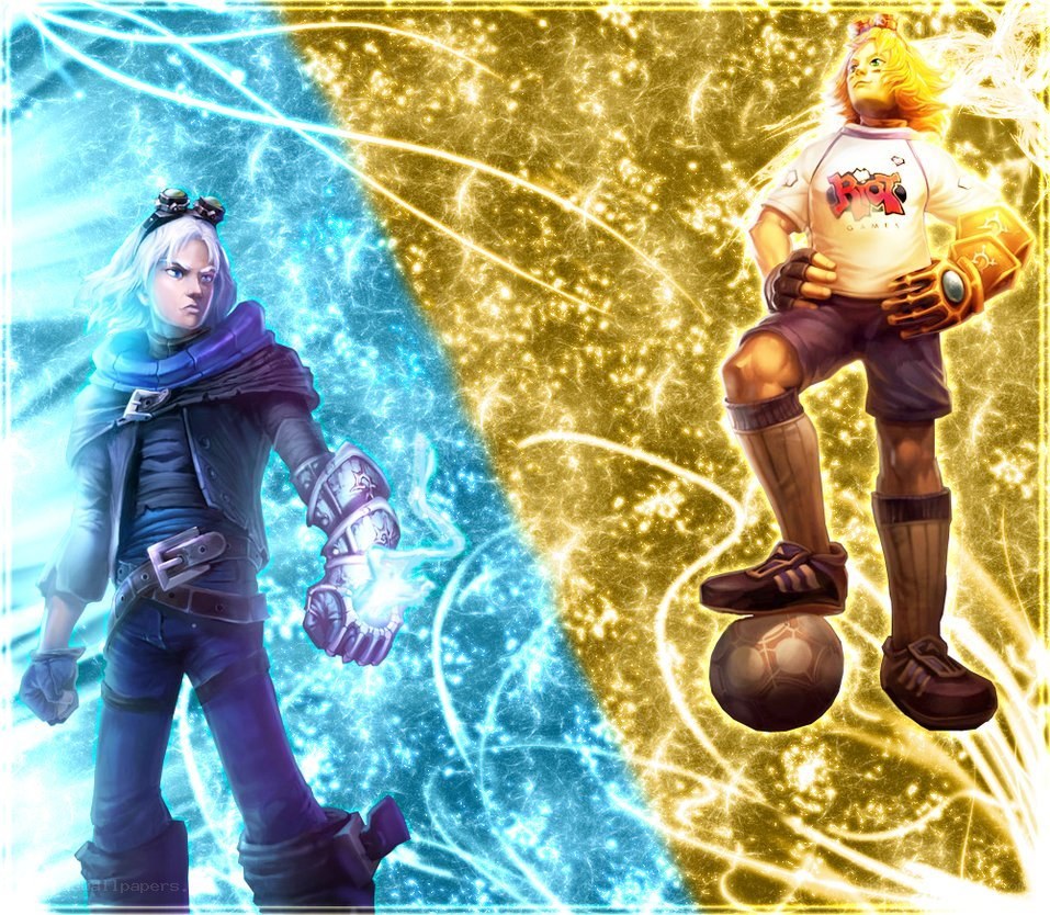 two characters in contrasting energy fields