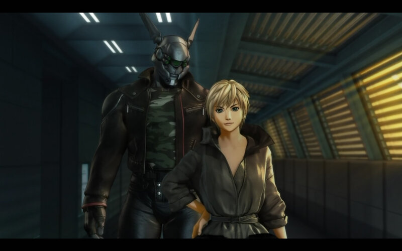 Two Characters in Corridor