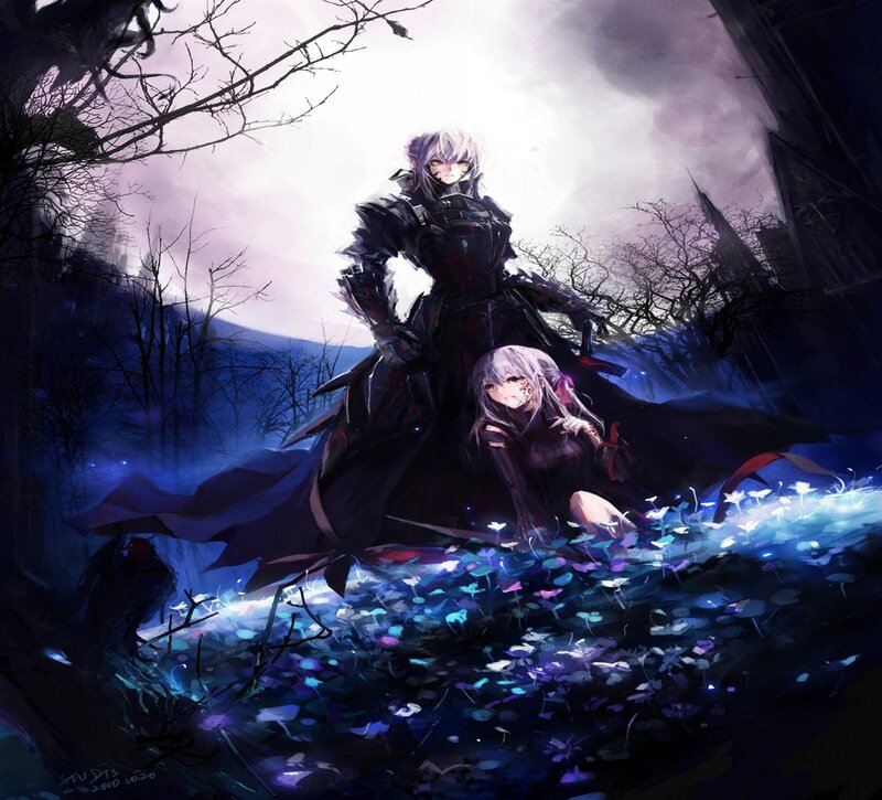 Two Characters in Dark Armor