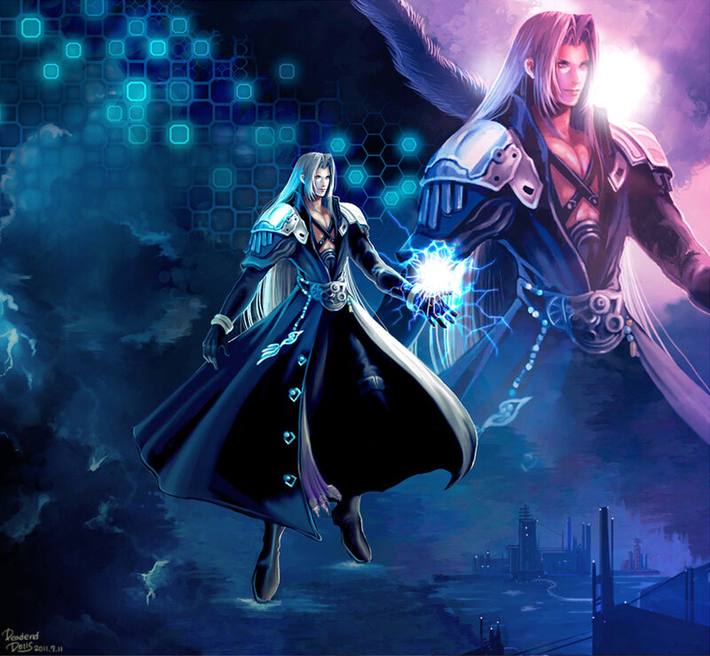 Two Characters in Dark Cloaks — Blue