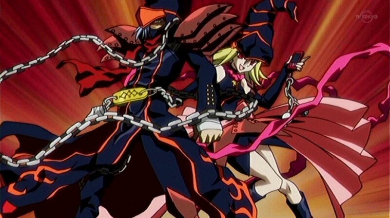 Two Characters in Dark Cloaks — Red