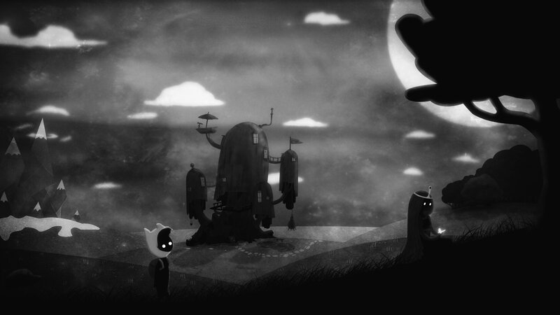 Two Characters in Dark Landscape