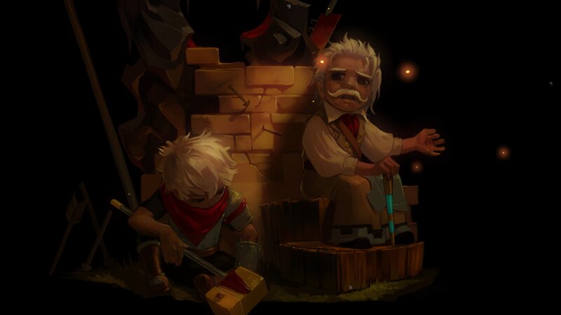Two Characters in Dark Setting — Black, Dramatic, Night, Digital Art