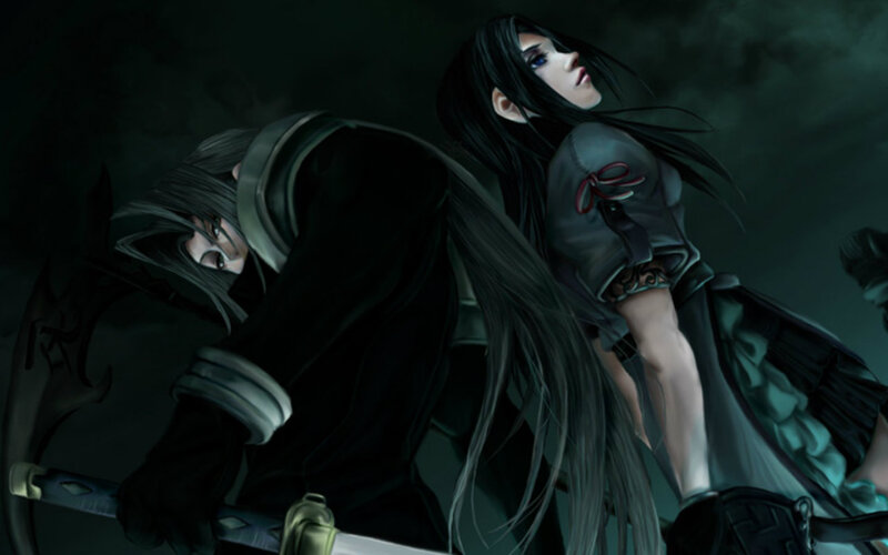 Two Characters in Dark Setting — Black