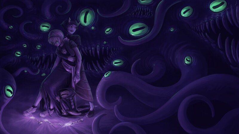 Two Characters in Dark Tunnel