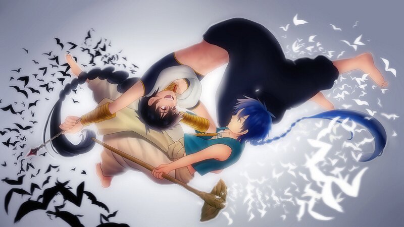 Two characters in dynamic action