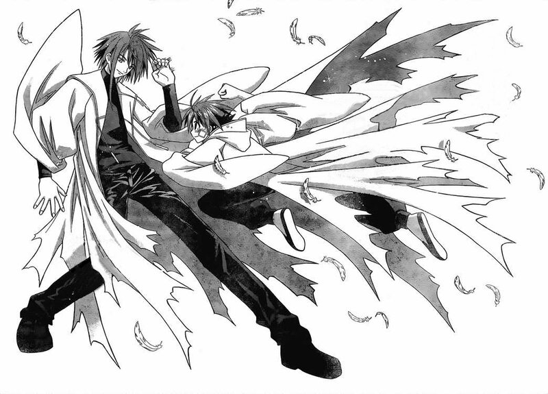 two characters in dynamic action