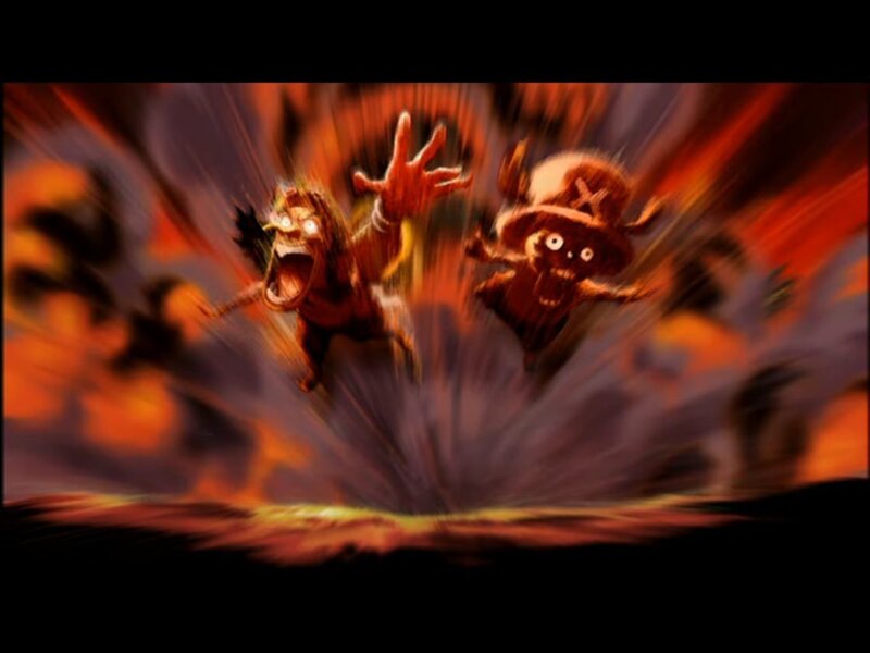 Two Characters in Explosion