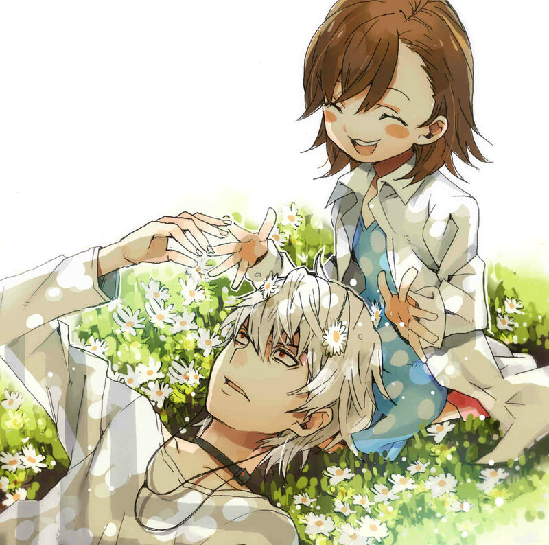 Two Characters in Field — Green, Peaceful