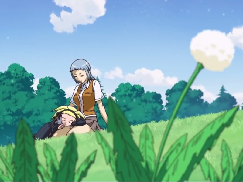 Two Characters in Field — Green