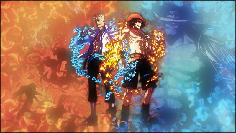 Two Characters in Flames — Orange