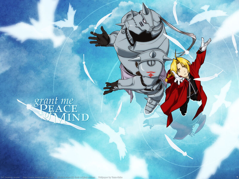 Two Characters in Flight — Blue, Serene, Anime
