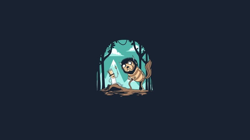 Two Characters in Forest — Dark Blue