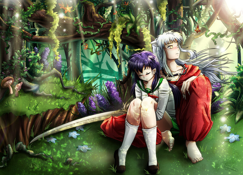 Two Characters in Forest — Green