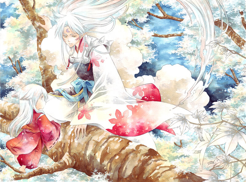 Two Characters in Forest — White