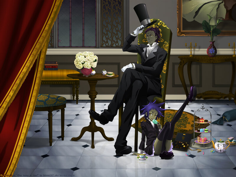 Two Characters in Formal Wear — Black